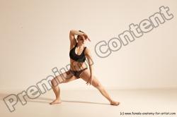 Underwear Martial art Woman White Moving poses Average long colored Dynamic poses Academic